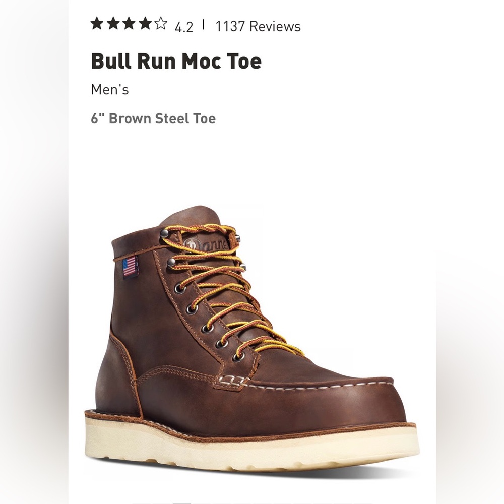 Danner Men's Brown Leather Boots with Steel Toe